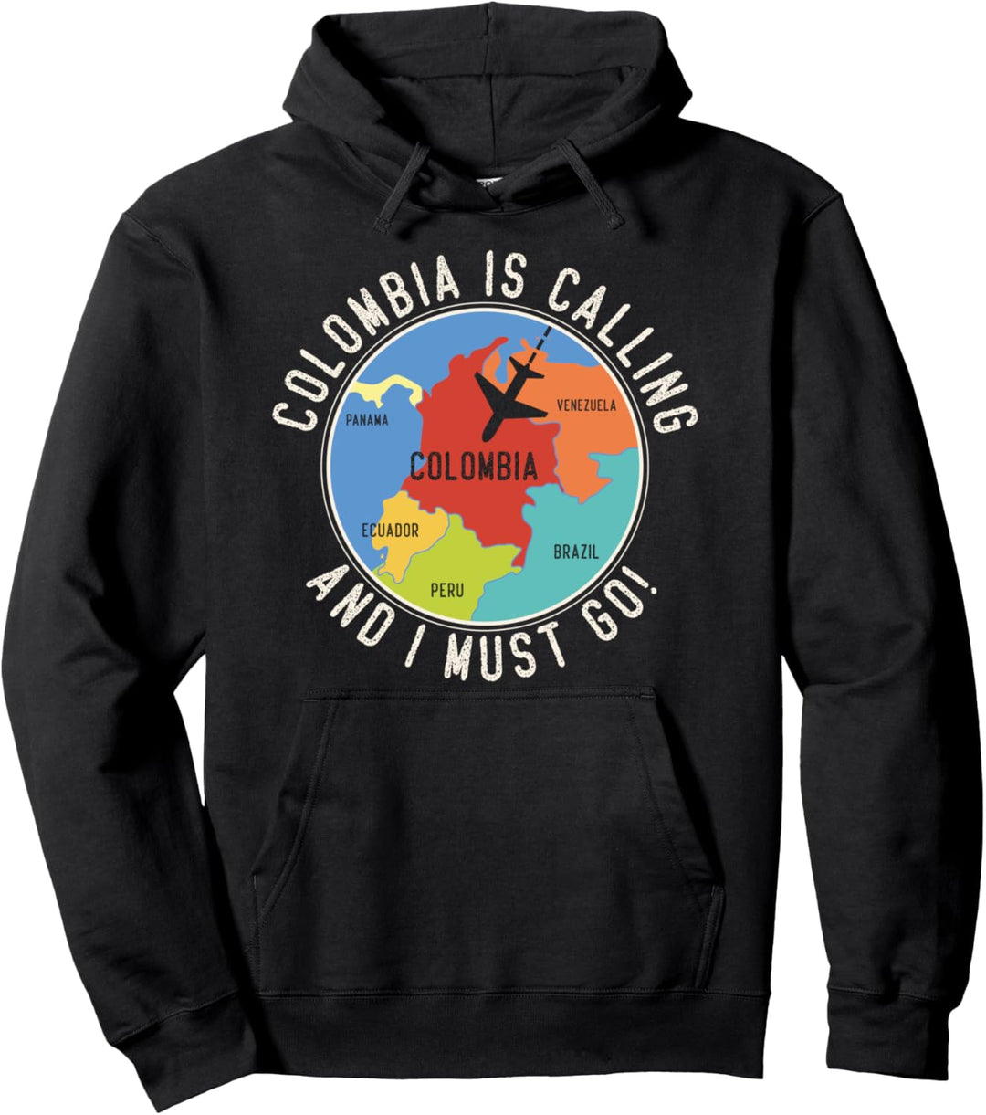 Colombia Is Calling And I Must Go - Karte mit Kolumbien Pullover Hoodie