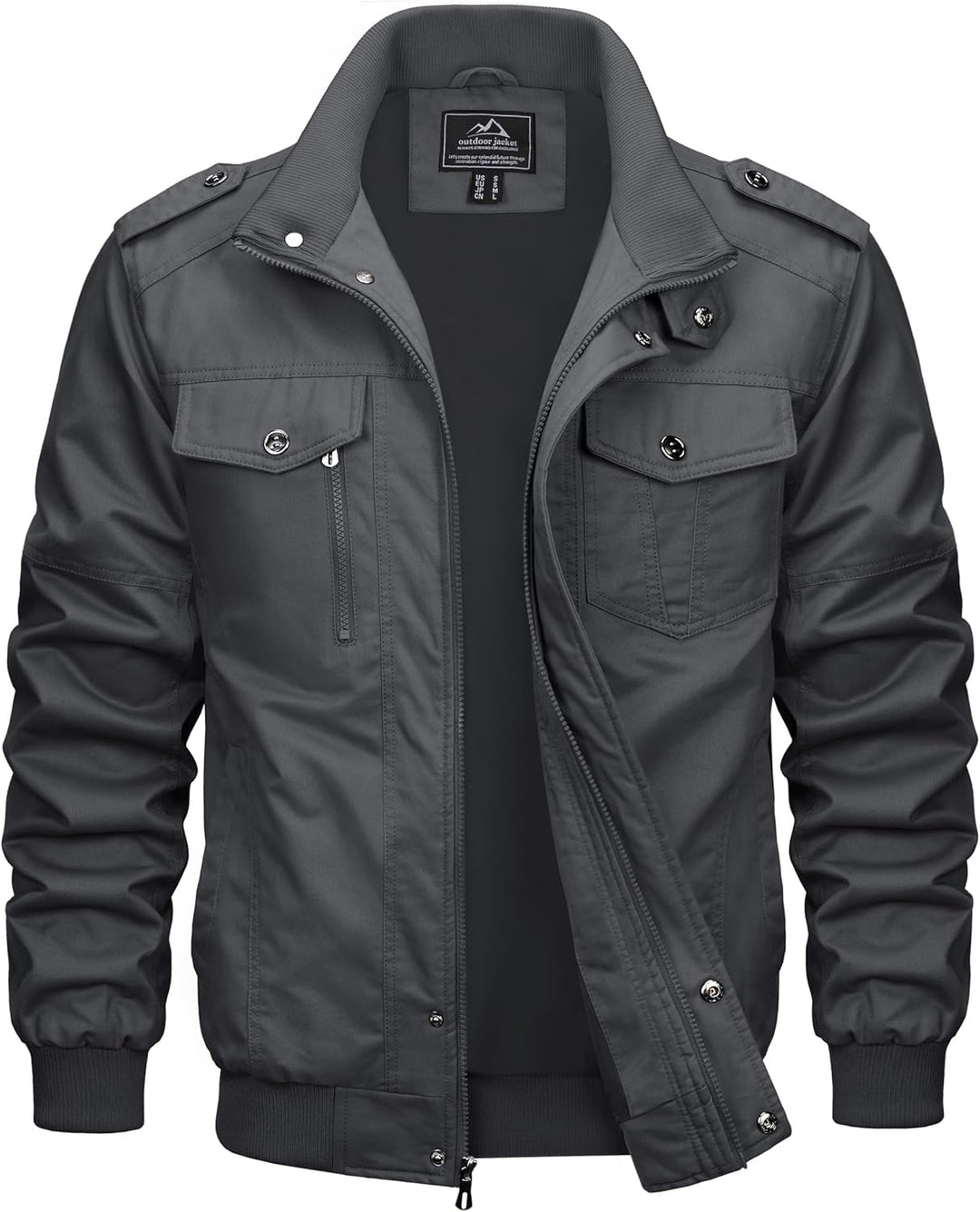 MAGCOMSEN Herren Übergangsjacke Cargo Outdoorjacke Winddicht Frühling Jacke Militär Armee Fliegerjac