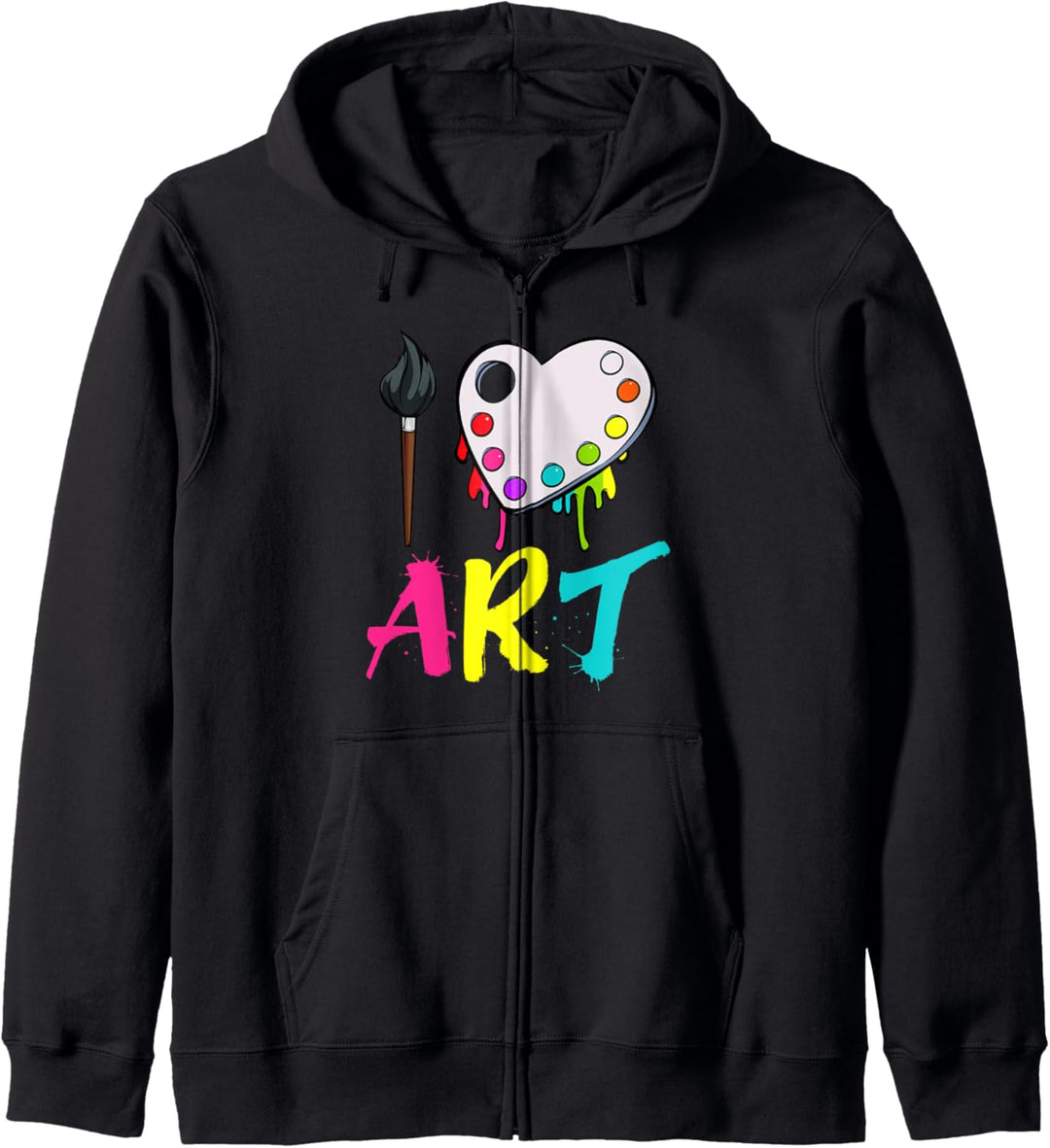 I Love Art Kunst Lehrer Malen Zeichnen Maler Künstler Lustig Kapuzenjacke