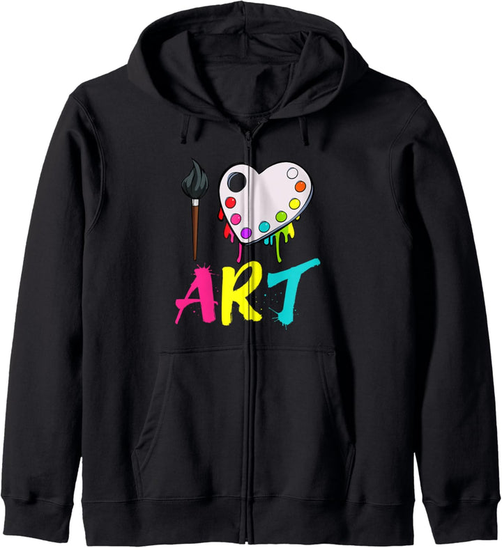 I Love Art Kunst Lehrer Malen Zeichnen Maler Künstler Lustig Kapuzenjacke