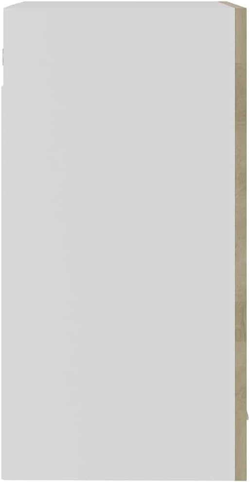 homiuse Hängeglasschrank Sonoma-Eiche 40x31x60 cm Holz Küchenschrank Hängeschrank Küche Vorratsschra