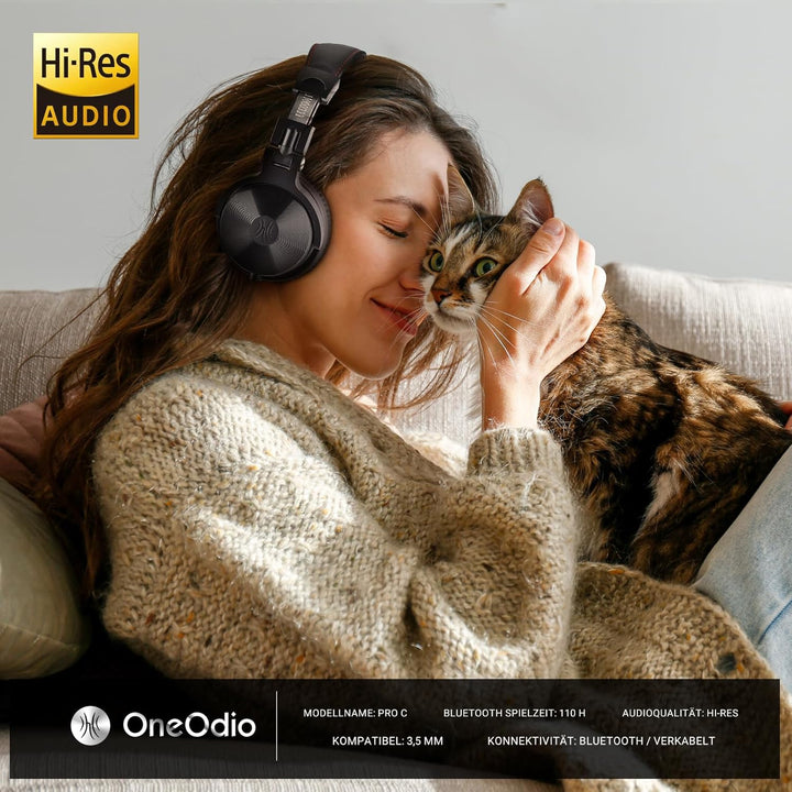 OneOdio Bluetooth Kopfhörer Over Ear [Bis zu 110 Std & BT 5.2] Kopfhörer Kabellos Bluetooth mit 50mm