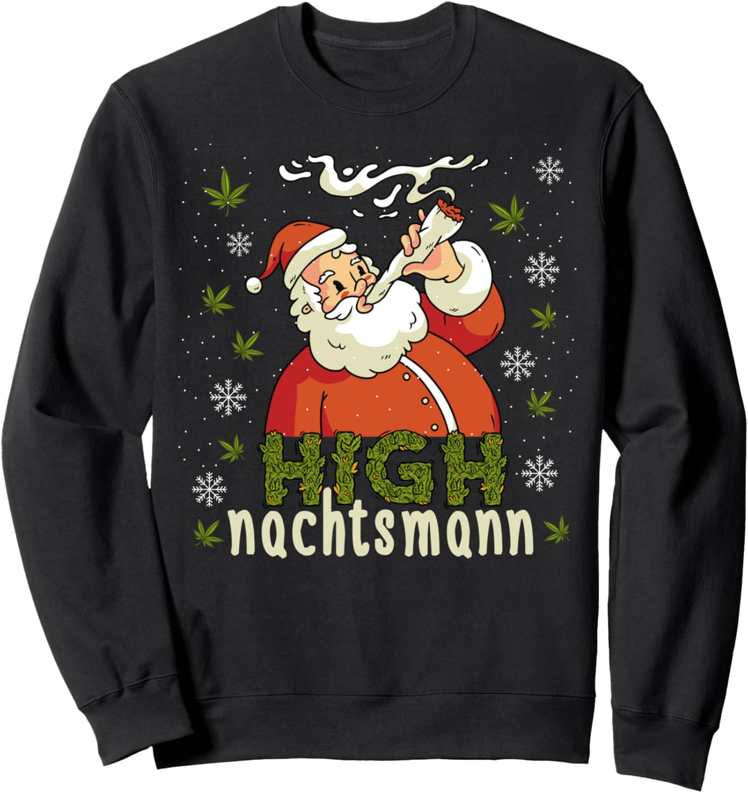 Ugly Christmas Highnachtsmann Marihuana Weed Geschenk Sweatshirt