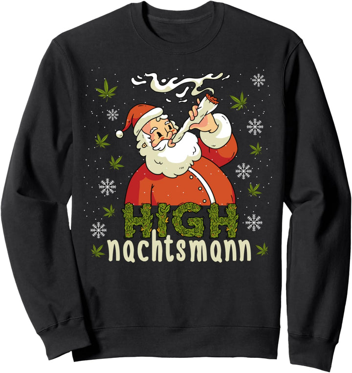 Ugly Christmas Highnachtsmann Marihuana Weed Geschenk Sweatshirt