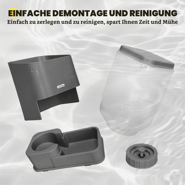 Nobleza Wasserspender Futterspender für Katze und Hund， 3.8L Automatischer Trockenfutterspender Wass