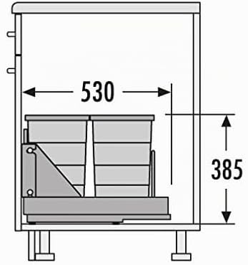 Hailo Abfallsammler TB Slide 40.2/48 Bottom-Mount 2x 24 L Mülleimer Abfalleimer