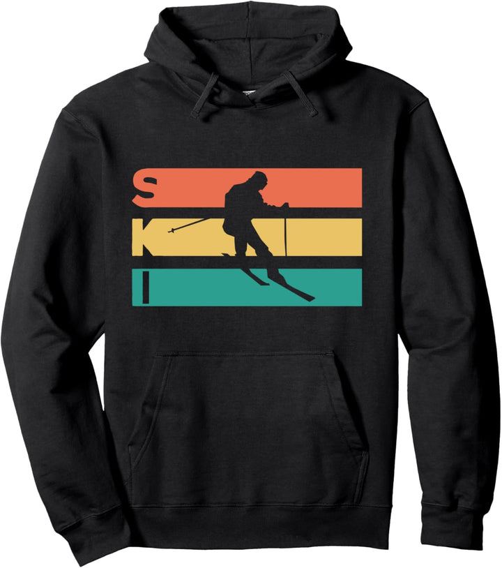 Retro Vintage Skifahren Geschenk für Skifahrer Pullover Hoodie