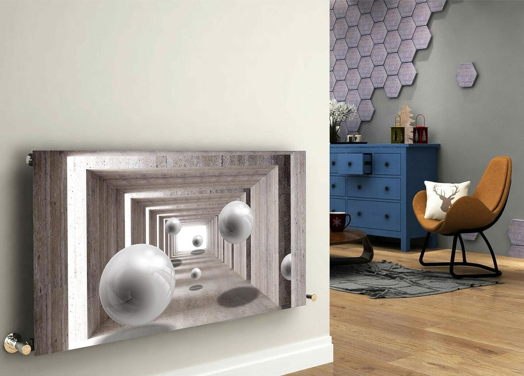 Magnetische Heizkörperverkleidung - 160x60 cm - Magnet Heizkörperabdeckung - Motiv 3D-Kugeln - Wasse