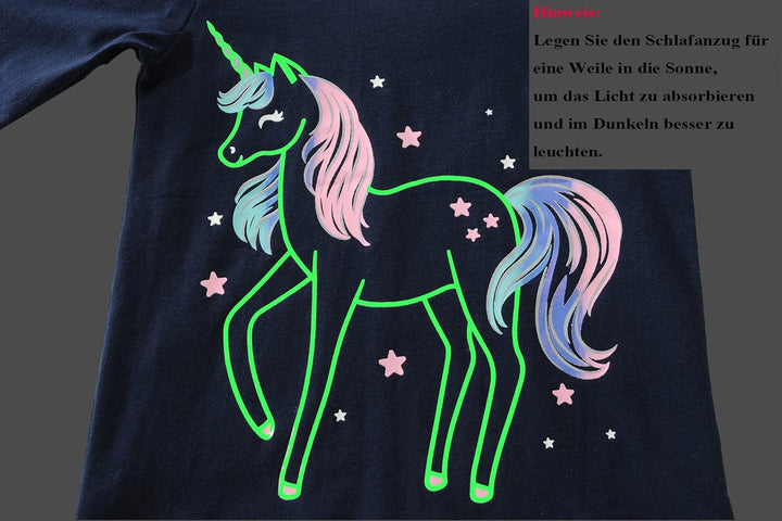 EULLA Kinder Mädchen Schlafanzüge Langarm Baumwolle Winter Pyjama Set Einhorn Prinzessin Dino Hase E