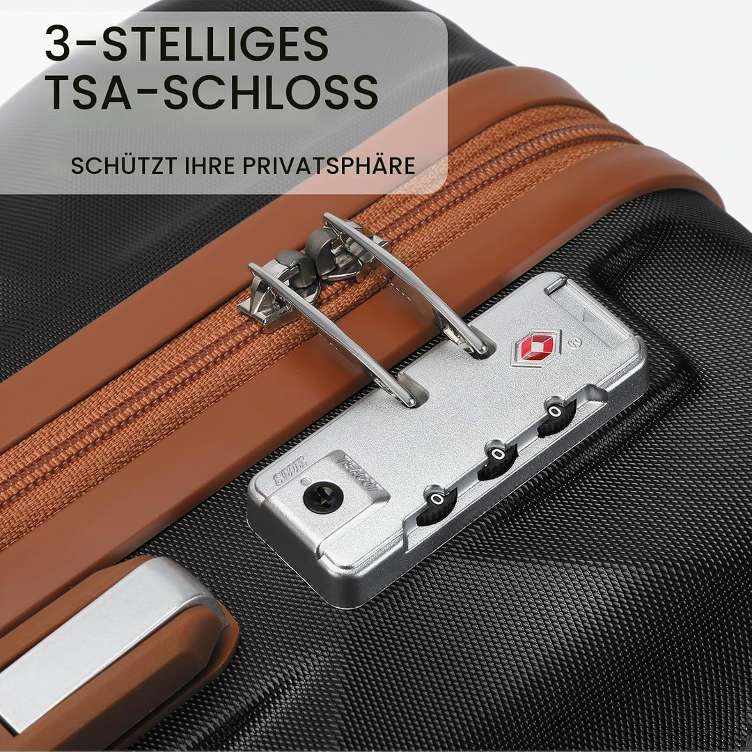 Sea choice Handgepäck Koffer Trolley ABS Leicht Reisekoffer Hardschale 4 Rollen und TSA Schloss Mit
