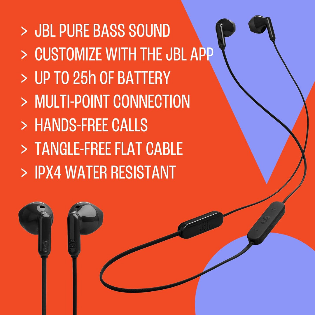 JBL Tune 235BT Bluetooth Wireless In Ear Kopfhörer mit 3 Tasten Mikrofon/Fernbedienung und Flachkabe