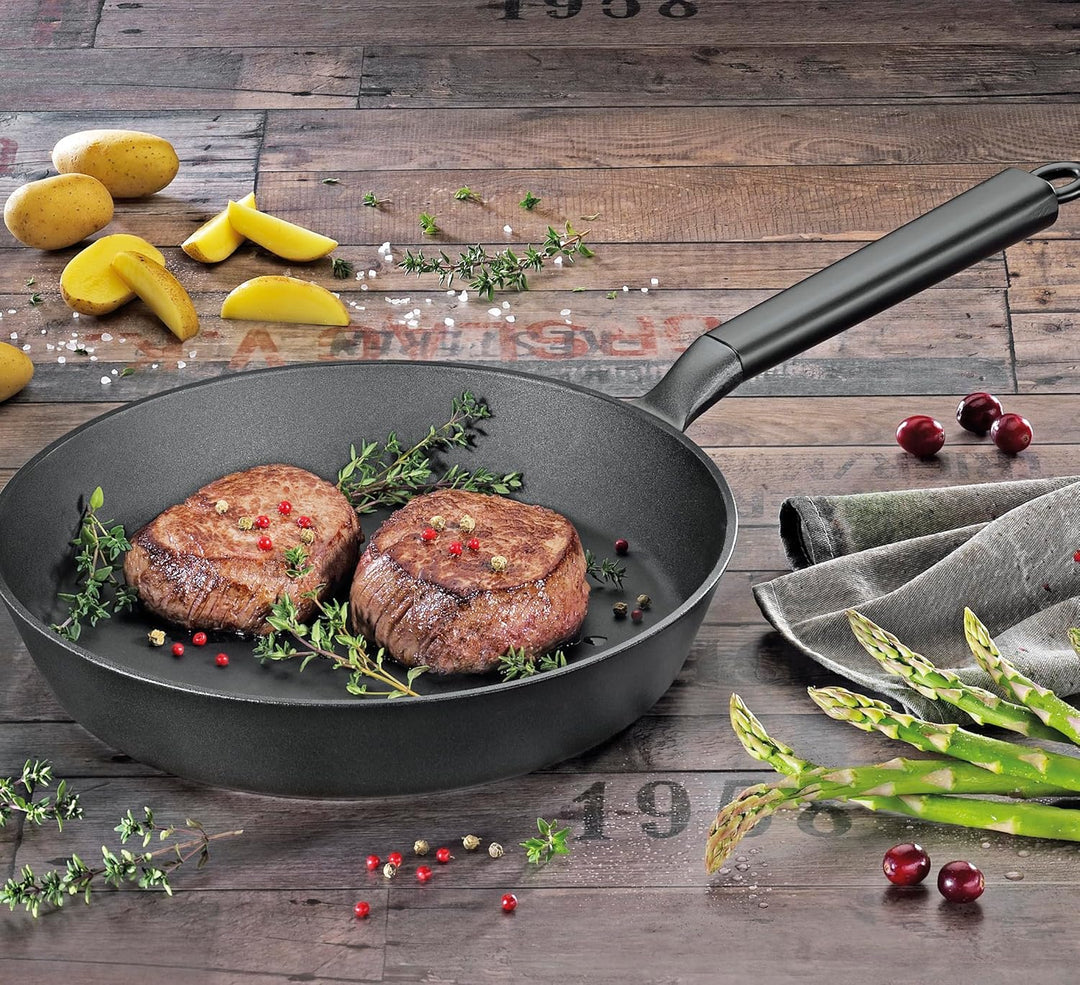 Spring INTERNATIONAL COOKING Bratpfanne ESCALE 24 cm, erstklassige emaillierte Gusseisenpfanne mit r