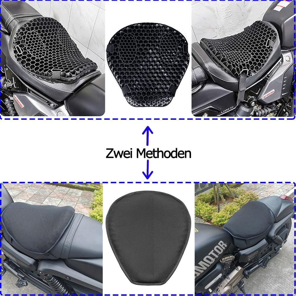 PhyiFlbey Motorrad Sitzkissen Druckentlastung Stossdämpfend Motorrad Sitzkissen Motorrad Sitzkissen