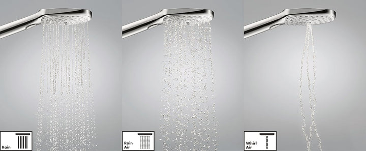 hansgrohe Raindance Select E 120 wassersparendes Duschset 0,90m, 3 Strahlarten, mit Seifenablage, Ch