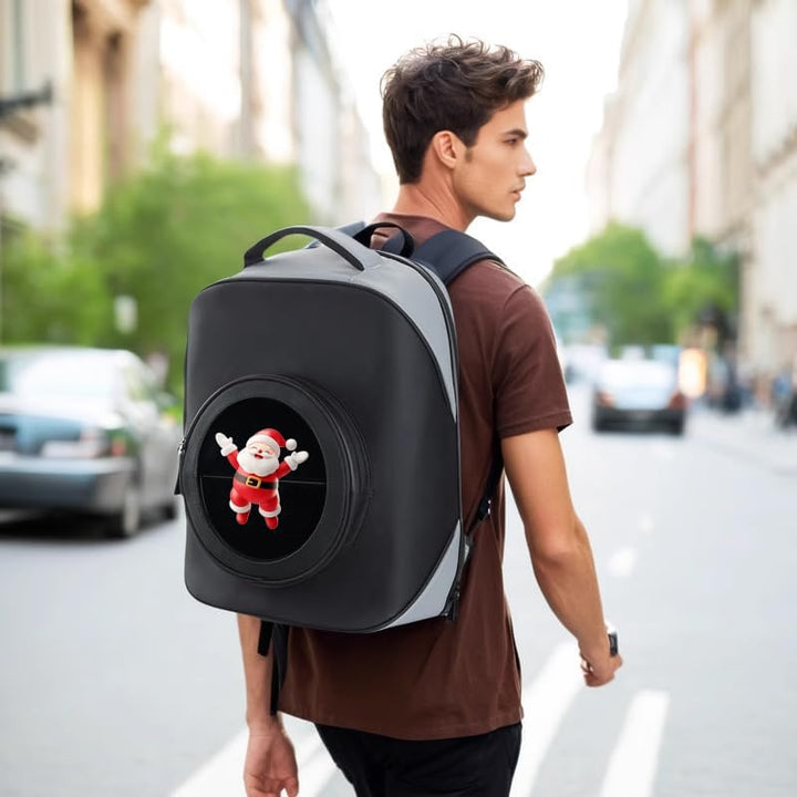 Missyou 3D Hologram Fan Backpack,20CM 3D Hologram Projector Advertising Display with Cover, 700 Vide