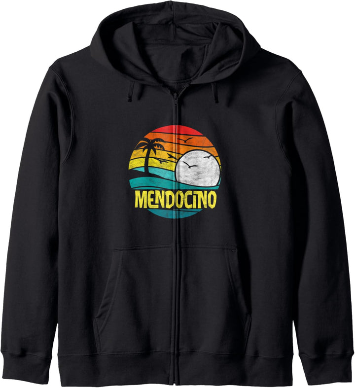 Retro Mendocino Sun & Surf 80s Graphic Kapuzenjacke