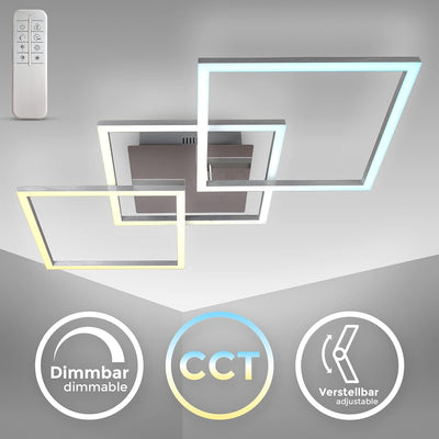 B.K.Licht - LED Deckenlampe mit Fernbedienung, einstellbar von warmweiss bis kaltweiss, schwenkbar,