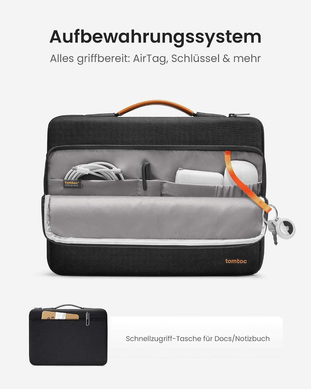 tomtoc 360° Laptoptasche für 16-Zoll MacBook Pro M5 Pro/A3428 Pro M5 Max/A3429 2026, M4/M3/M2/M1, Wa