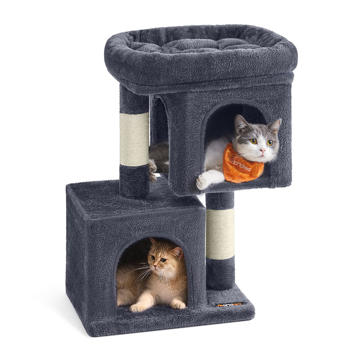 Feandrea Kratzbaum klein, 67 cm Katzenbaum, Katzenhaus für Kätzchen bis zu 3 kg, grosse Plattform, S