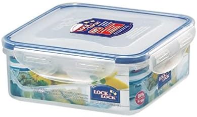 Lock & Lock HPL823 Frischhaltebox, quadratisch, 870 ml, 6 Stück
