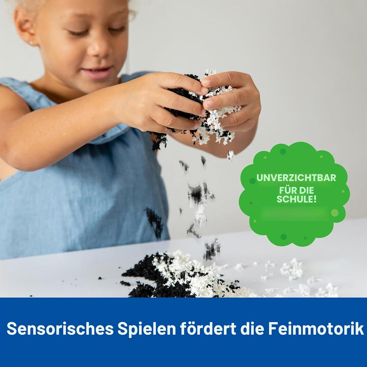 Learning Resources Playfoam Pluffle X-Röhre mit schwarz-weissem Pluffle, Sensorik-Spielzeug, trockne