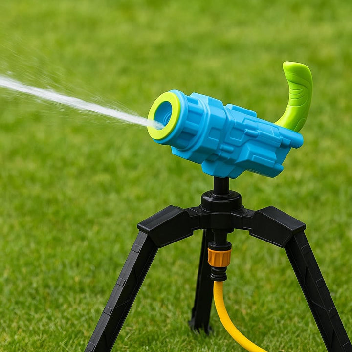 Happy People 17194 – Garten-Sprinkler Wasserkanone mit 360° Drehung, 25cm – Wasserspielzeug für Kind