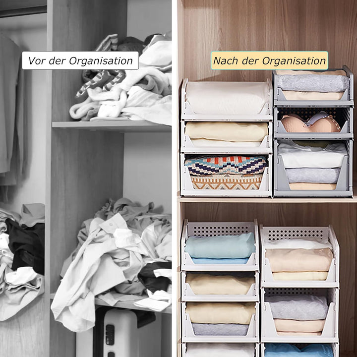 GREELUE Schrank Organizer Kleiderschrank 3 Stück, Faltbare Aufbewahrungsbox, Ordnungssystem für Schu
