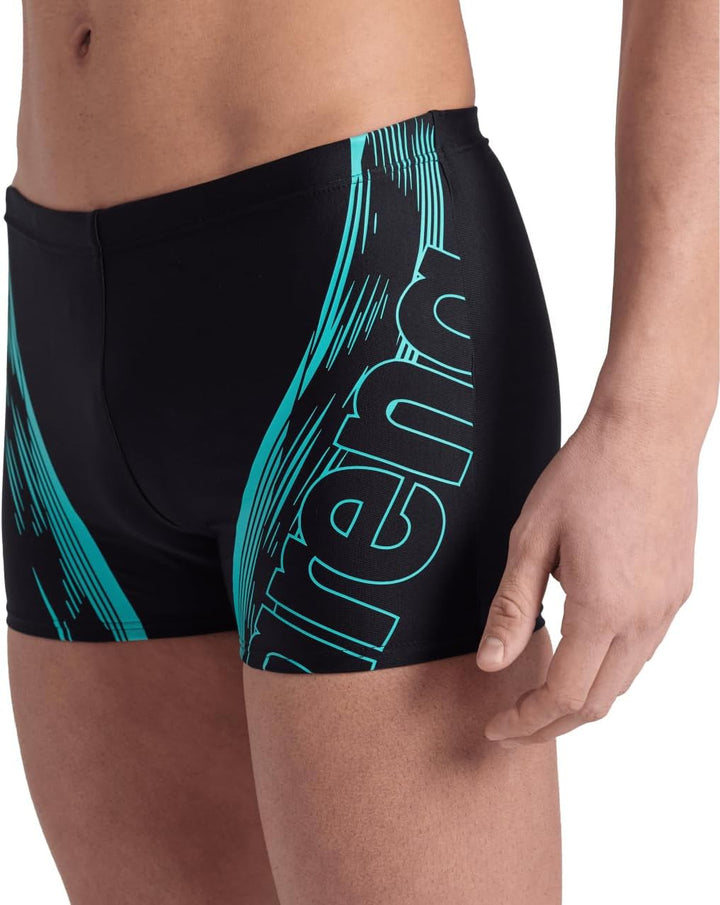 ARENA Herren Men's Swim Short Graphic Badehosen Shorts (1er Pack) 48 Black-water, 48 Black-water