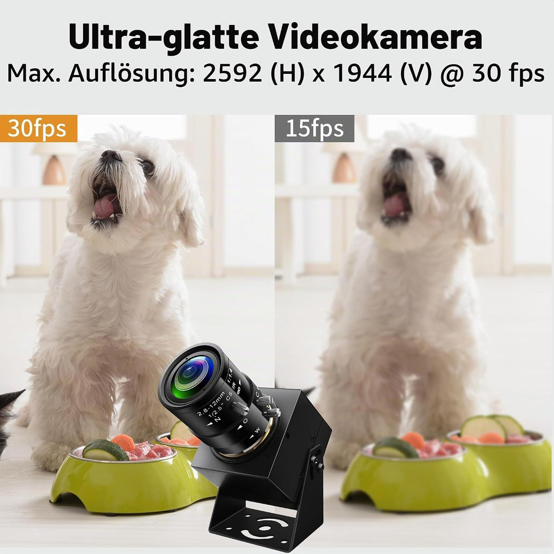 ELP 5 Megapixel USB Kamera CS Mount Webcam mit manuellem Fokus und 2,8–12 mm 4-Fach optischem Teleob