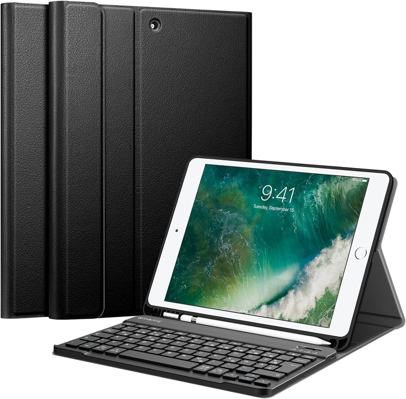 Fintie Tastatur Hülle für iPad 9.7 2018 (6. Generation), Soft TPU Rückseite Gehäuse Keyboard Case mi