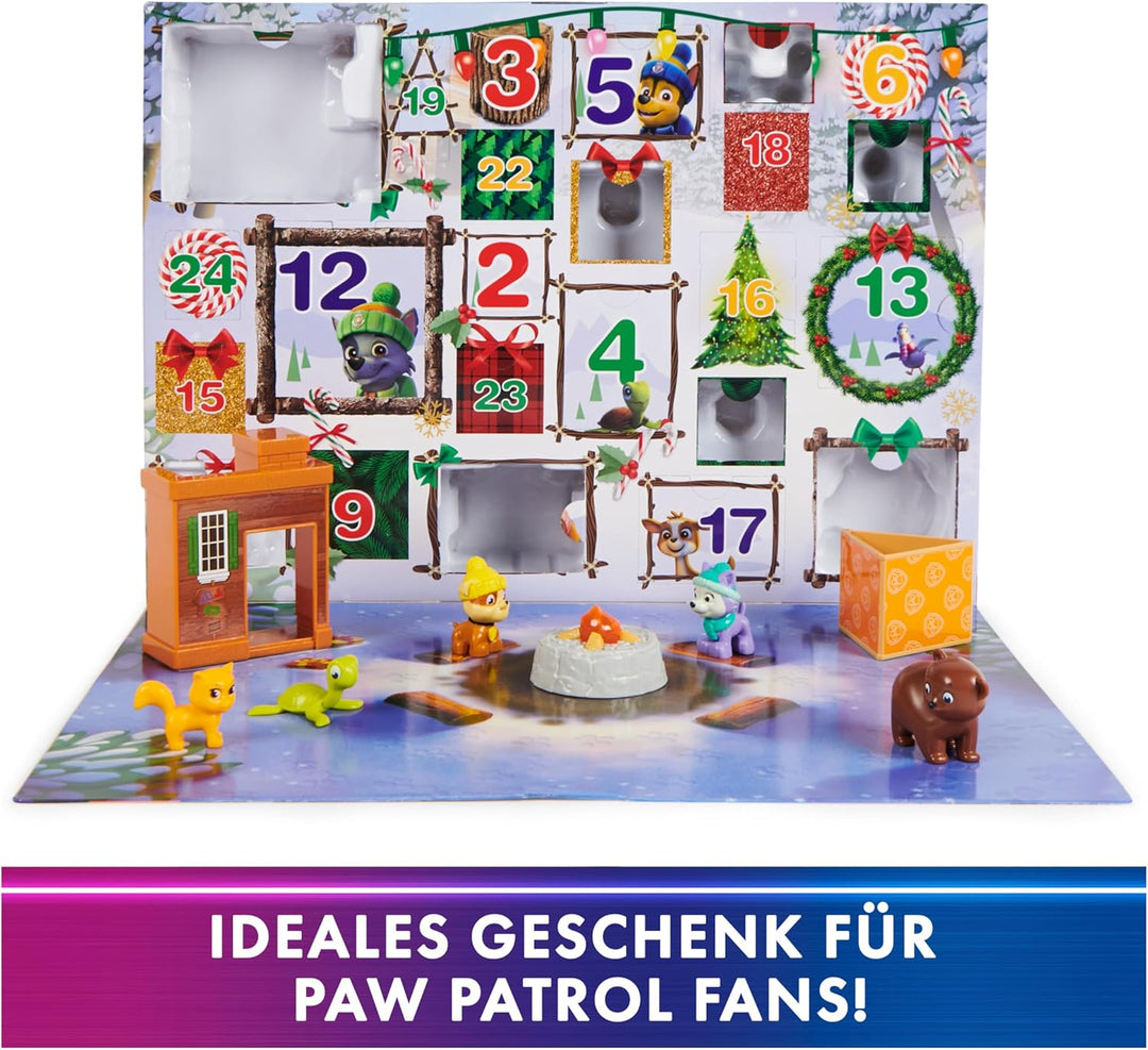 PAW Patrol Adventskalender - 24 Spielzeug-Überraschungen für eine fantasievolle Winterwelt, 7 Welpen