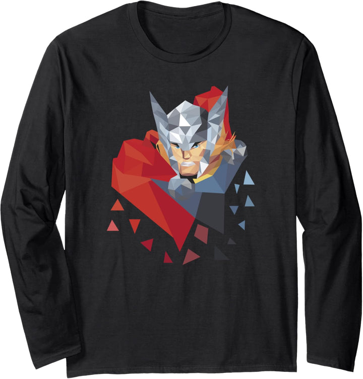 Marvel Thor The Mighty Geometric Prisms and Shapes Langarmshirt