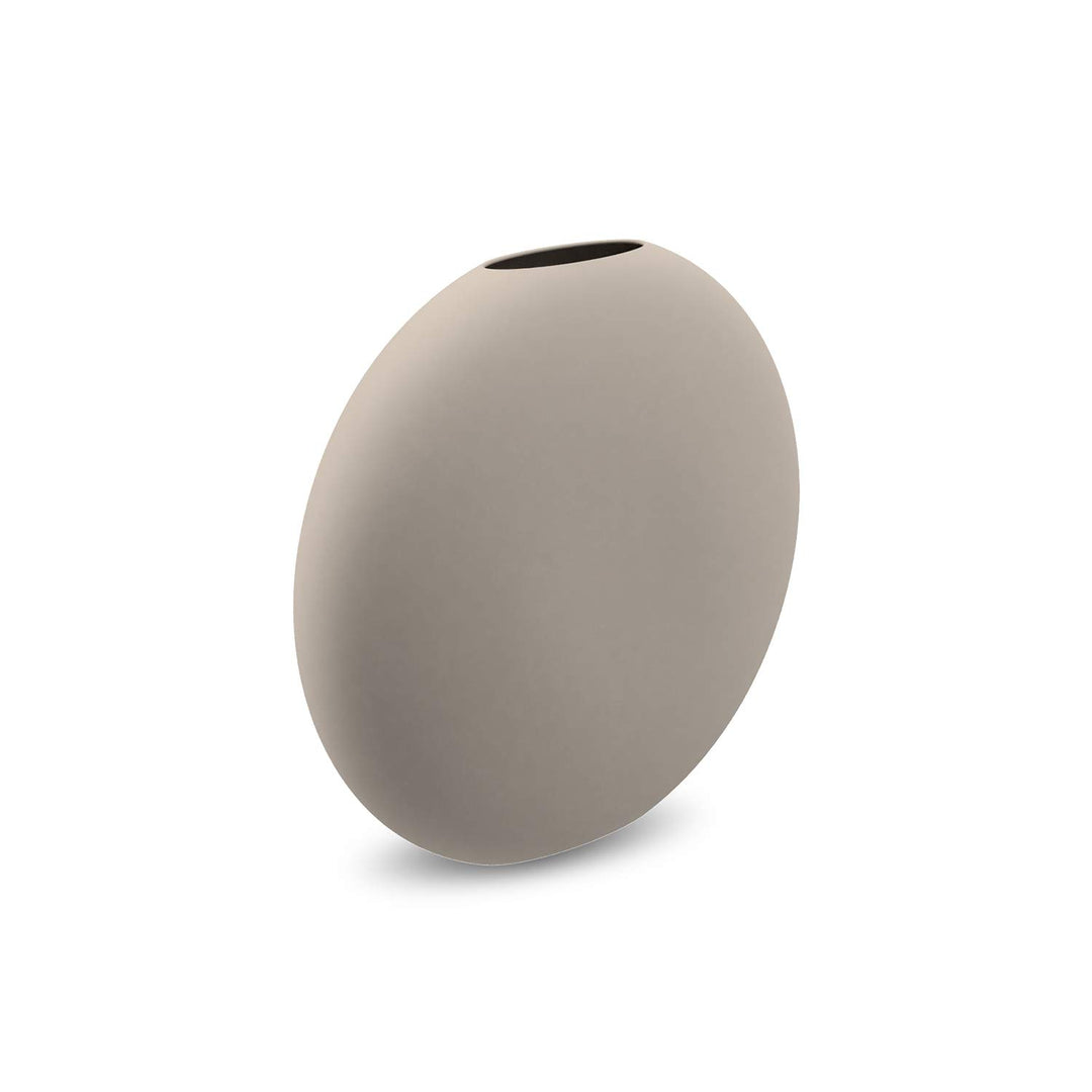 Cooee Design Vase Pastille aus Keramik in der Farbe Sand Handgefertigt, Durchmesser: 20cm, Höhe: 19c