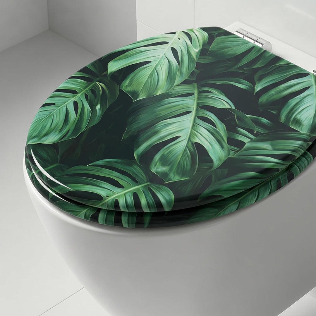 SINOBATH Premium WC Sitz mit Absenkautomatik – hochwertige Toilettendeckel aus Holz, viele bunte Mot