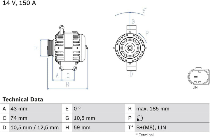 BOSCH 0 986 082 580 Lichtmaschinen