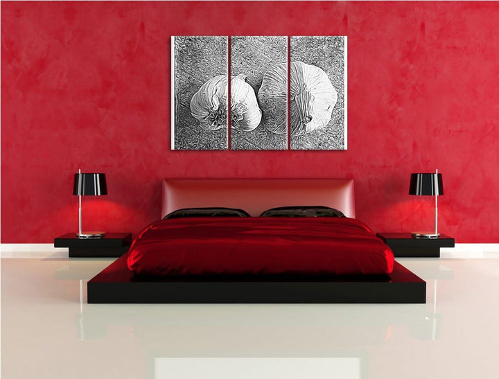 zwei Knoblauchknollen NewArt 3-Teiler Leinwandbild 120x80 Bild auf Leinwand, XXL riesige Bilder fert
