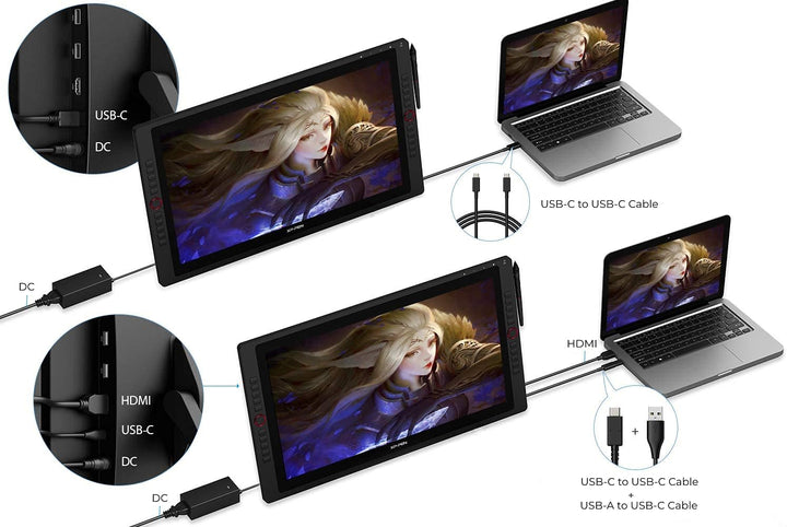 XP-PEN Artist 24 Pro Grafiktablett 2K QHD 23,8 Zoll Pen Display 90% Adobe RGB für digitale Bildbearb