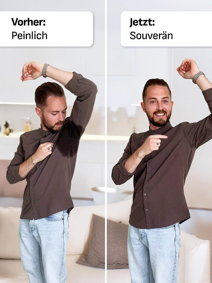 FINN Anti-Schweiss Shirt Herren mit V-Ausschnitt und integrierten Achselpads gegen Starkes Schwitzen