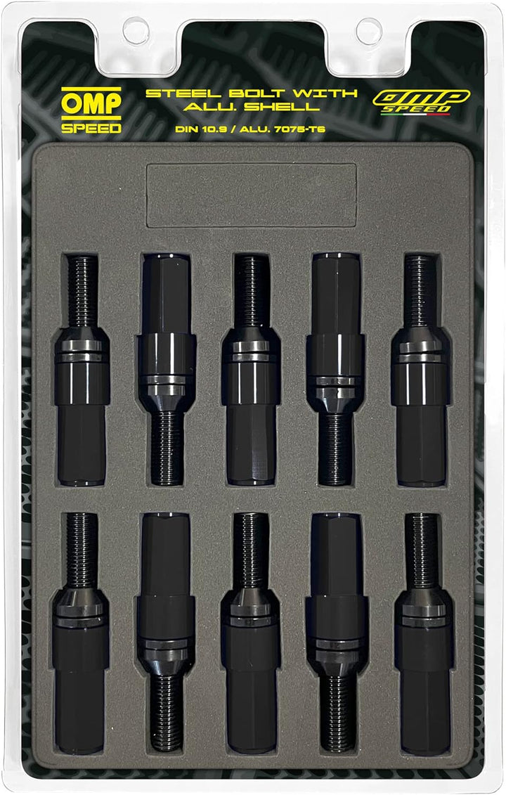 OMP SPEED - Set Performance-Schrauben mit Aluminiumschutz, M12X1.25, HEX: 17-19, L: 28 mm, Farbe: sc
