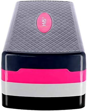 HMS Steppbrett Crossfit Fitness Stepper 3-Stufen Stepper Step-Bench - Rosa-grau - AS002