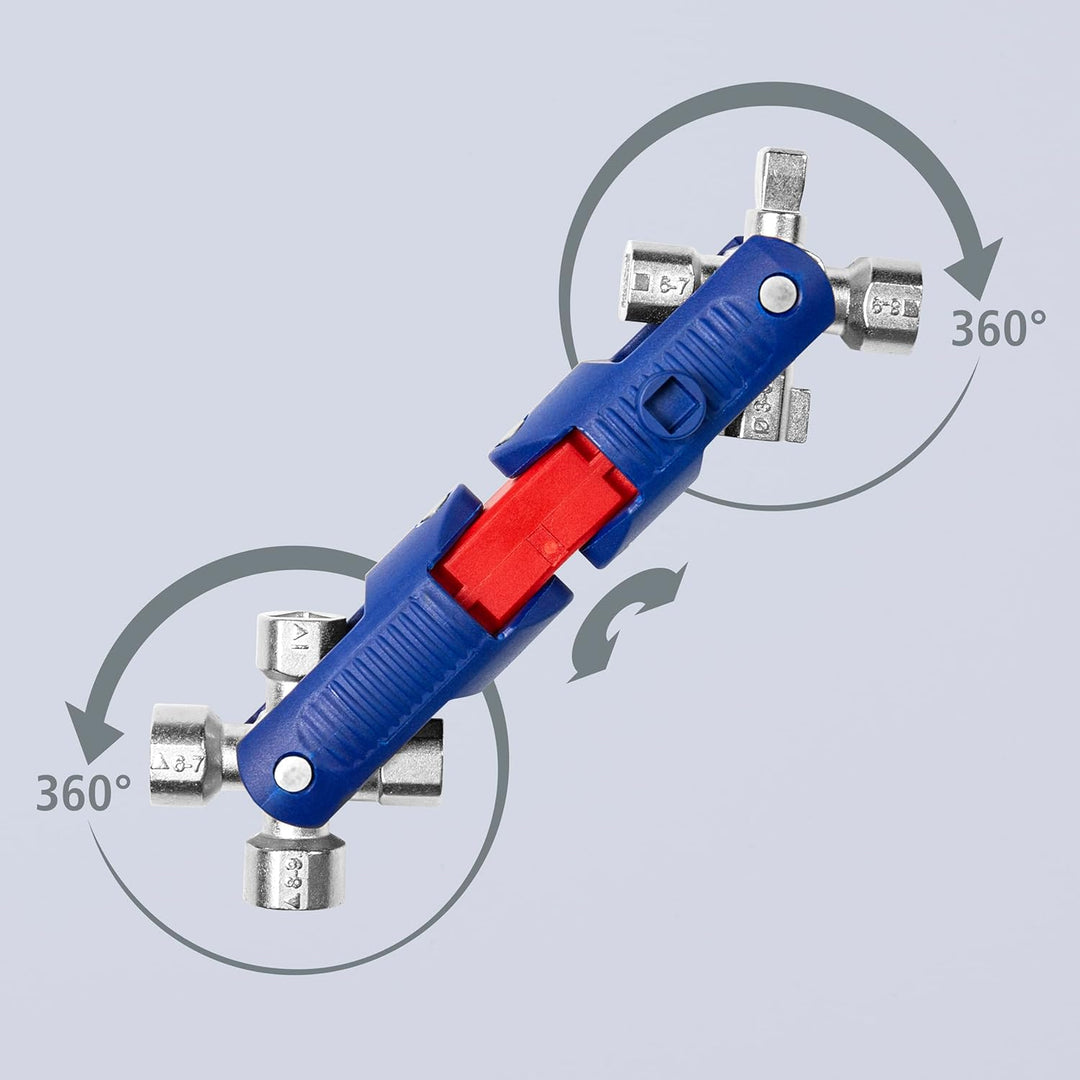 KNIPEX Universalschlüssel JointKey Quadro für gängige Absperrsysteme 63 mm, 00 11 06 V04