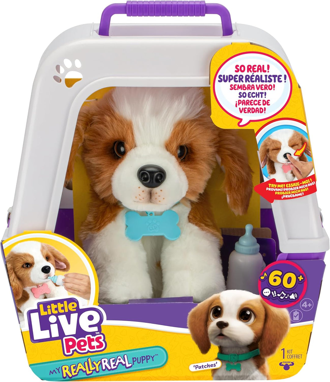 Little Live Pets My Really Real Puppy – Patches; Interaktiver Welpe; 60+ Geräusche/Reaktionen; reali
