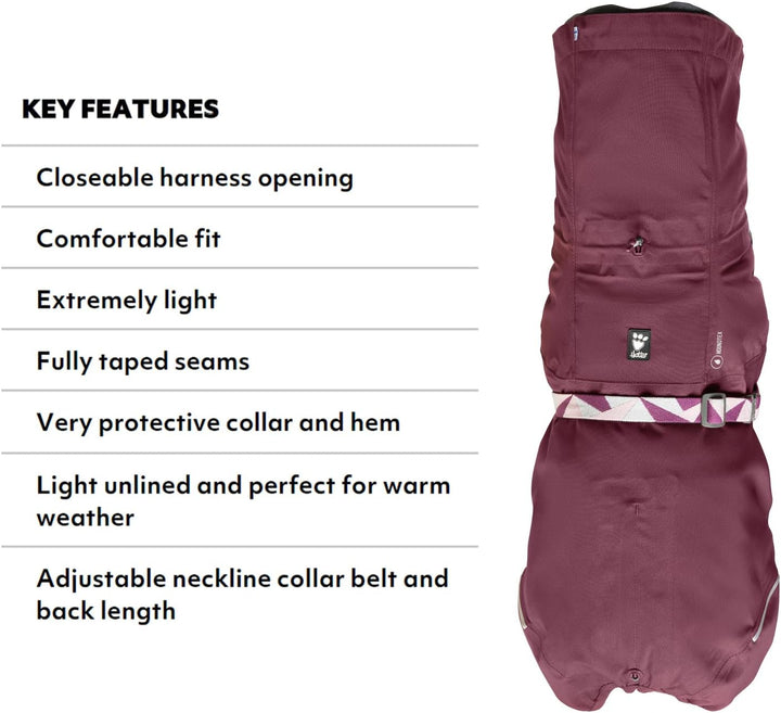 Hurtta Mudventure Hundemantel ECO Regenjacke für Hunde (Eggplant, 45) 45 Eggplant, 45 Eggplant