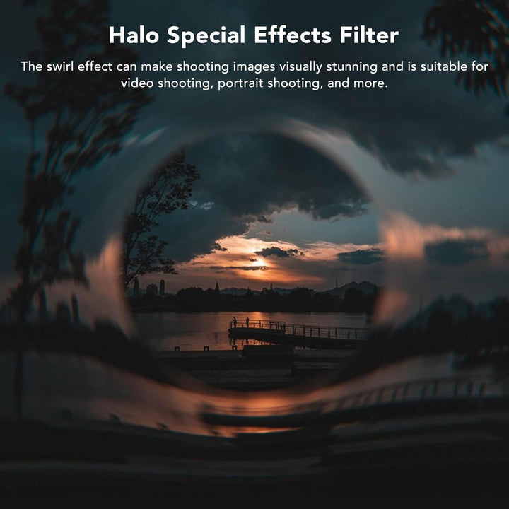Swirl Halo Kameraobjektivfilter, Spezialeffektfilter aus Optischem Glas, Fotokameraobjektivzubehör,
