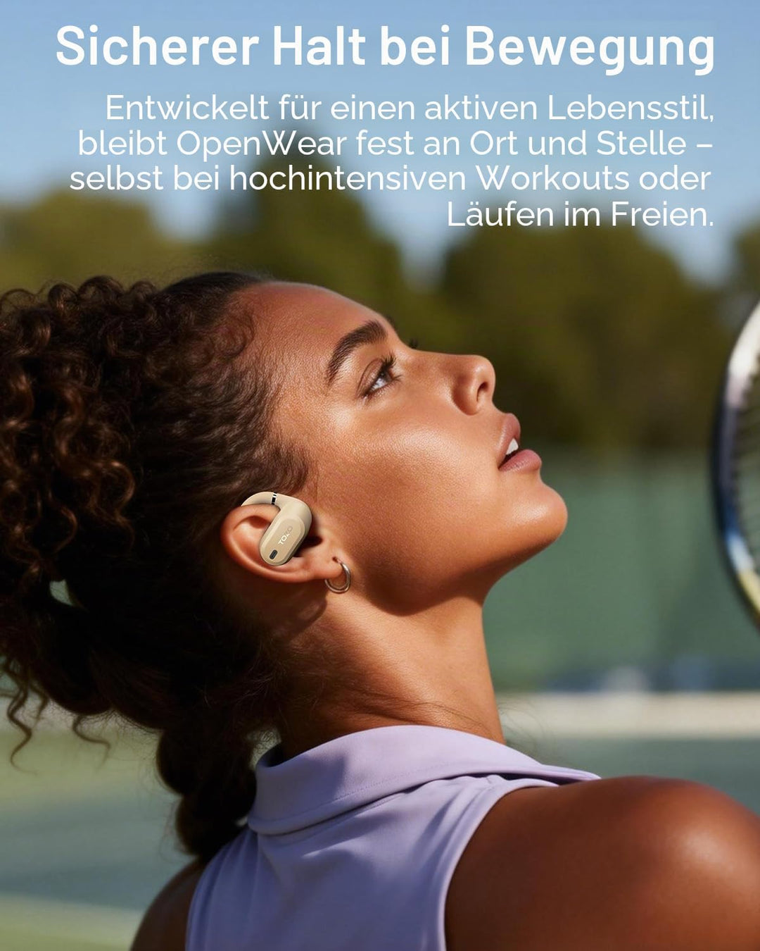 TOZO OpenWear Kabellose Bluetooth-Kopfhörer, ENC-Anrufe, 14,2mm Treiber, 38 Std Wiedergabe,LED-Anzei