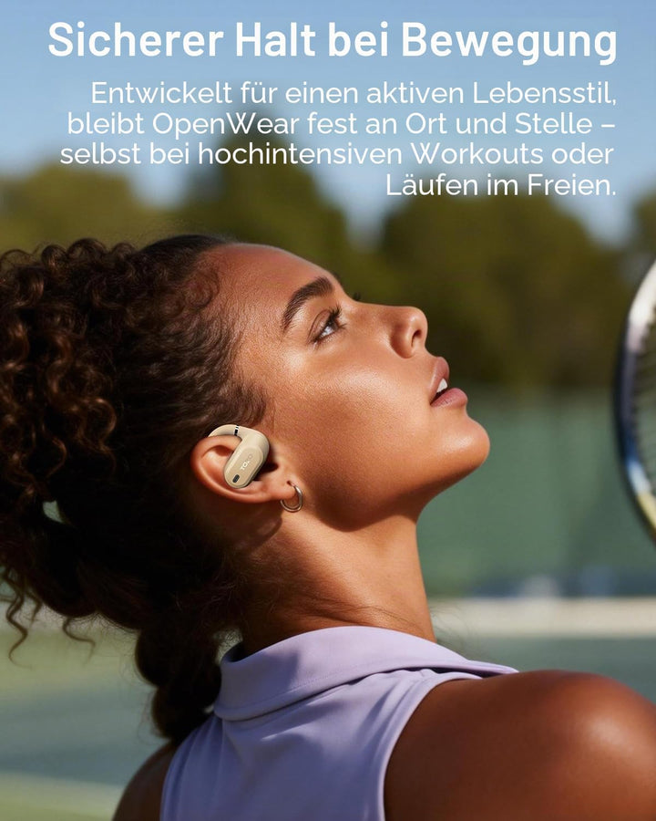 TOZO OpenWear Kabellose Bluetooth-Kopfhörer, ENC-Anrufe, 14,2mm Treiber, 38 Std Wiedergabe,LED-Anzei