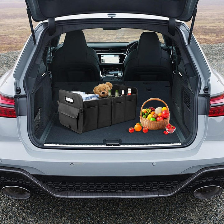 Oxford Cloth Vehicle Storage Bag with Handle, Sturdy Trunk Storages Organizer, Folding Vehicle Trunk