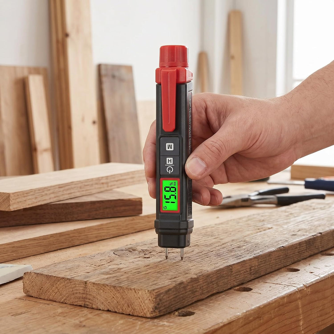 Feuchtigkeitsmesser, LCD-Bildschirm, Tragbarer Digitaler Stiftstift-Tester für Wand- und Holzfeuchti