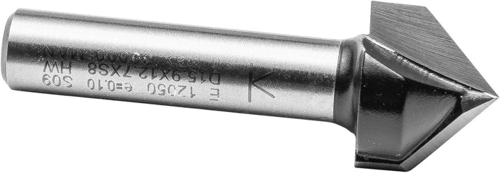 ENT 12050 V-Nutfräser und Schriftenfräser HW, Schaft (S) 8 mm, Durchmesser (D) 15,9 mm, NL 12,7 mm,