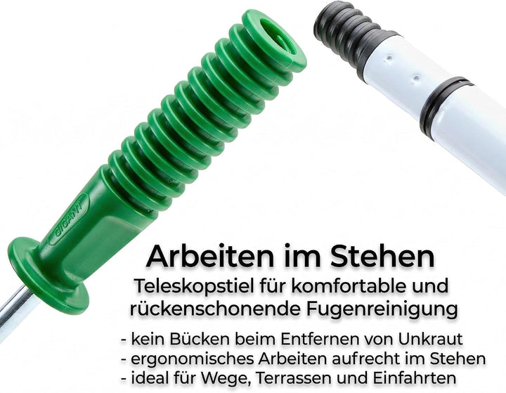 GIGANT Fugenkratzer mit Stiel Fugenreiniger Unkrautkratzer Schneide aus Vollhartmetall verschleissfe